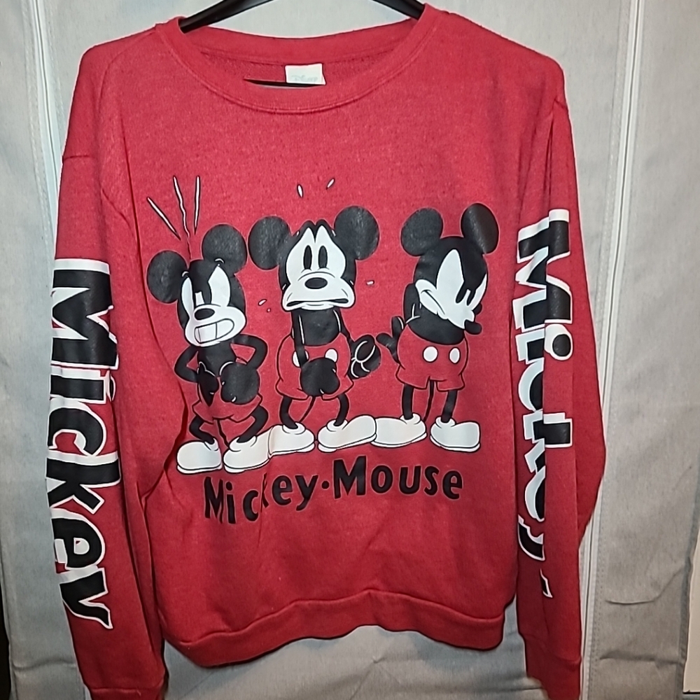 Disney Mickey Mouse Club Emotions Red Sweatshirt Sweater Juniors XL